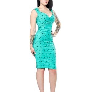STEADY POLKA  DOT DIVA DRESS MINT Retro Size Small